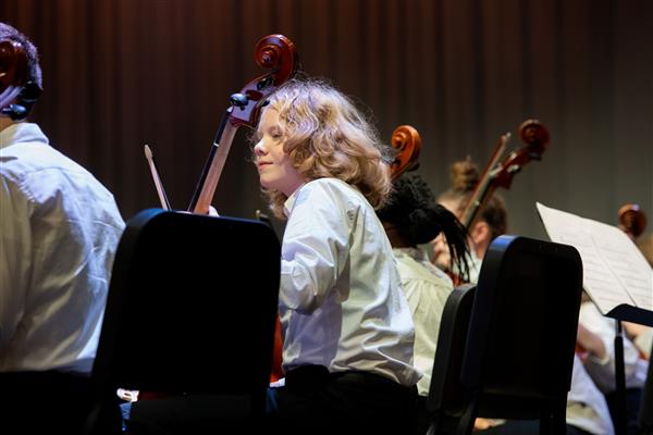 Students performing at the 2023-2024 All County Orchestra Concert